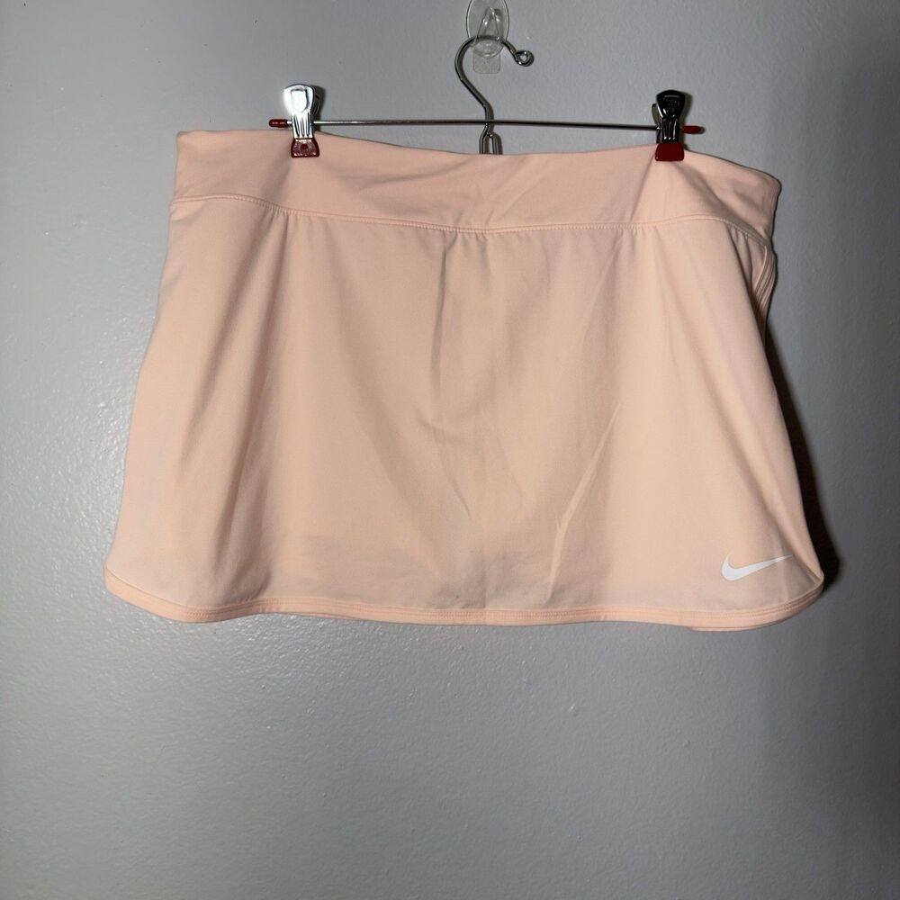 NIKE Dri-Fit Skirt Women XL Light Pink Tennis Court Lined Skort Pickleball Golf